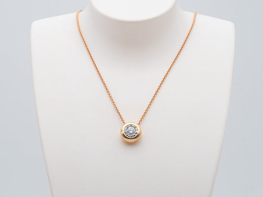 Collier (8kt Rotgold) mit Brilliantanhänger 0.53kt WSI (18kt Rotgold)