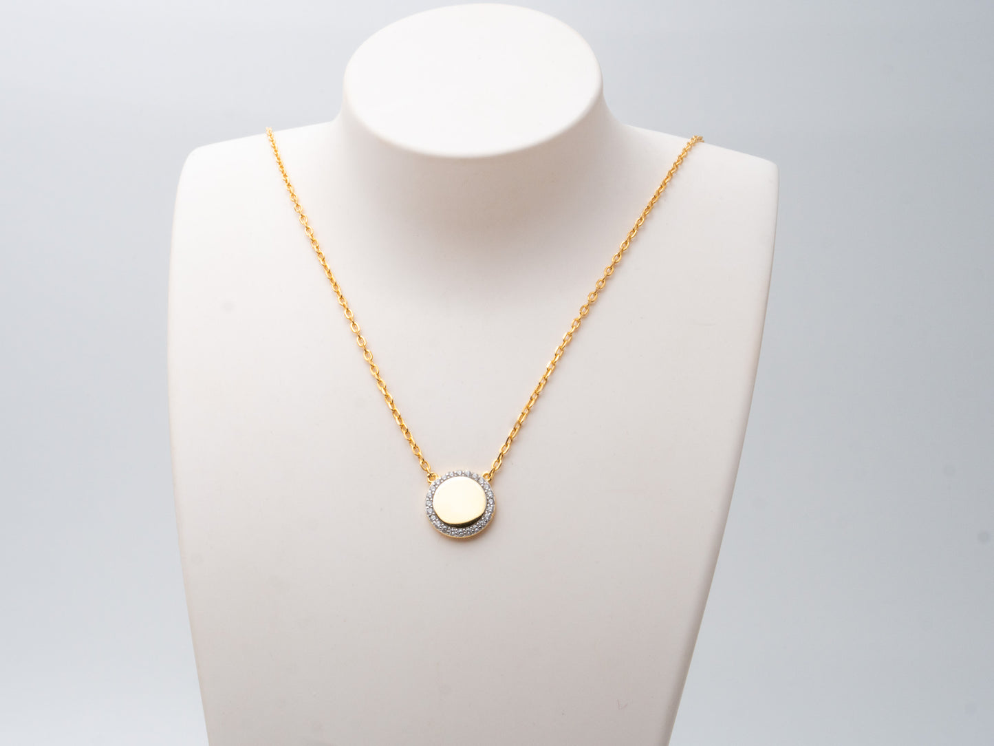 Collier 925 Silber vergoldet mit Zirkon