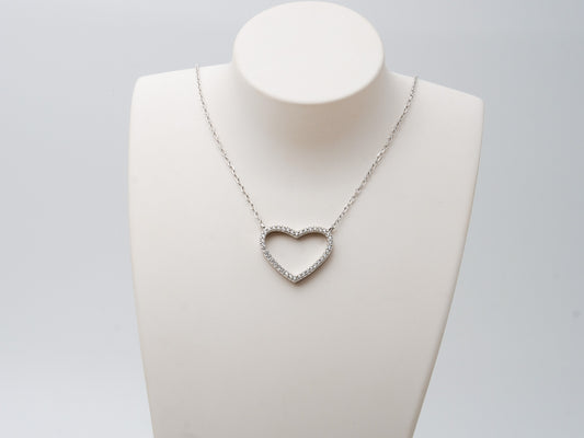 Herz Collier 925 Silber mit Zirkon