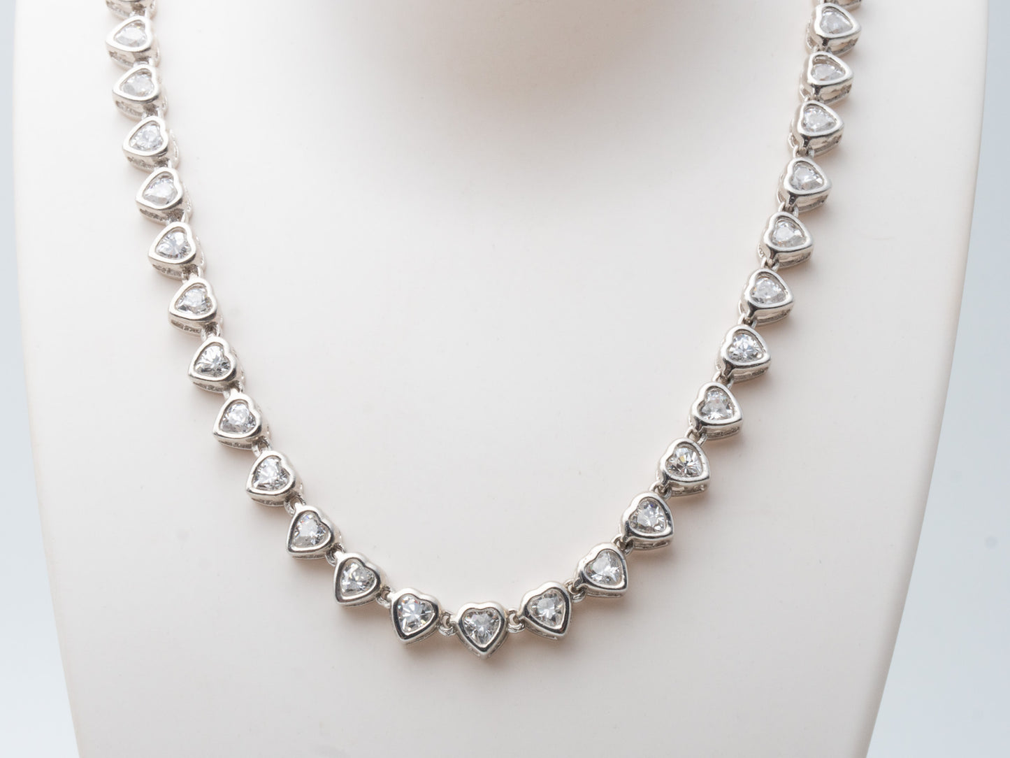 Herz Collier 925 Silber / vergoldet mit Zirkon