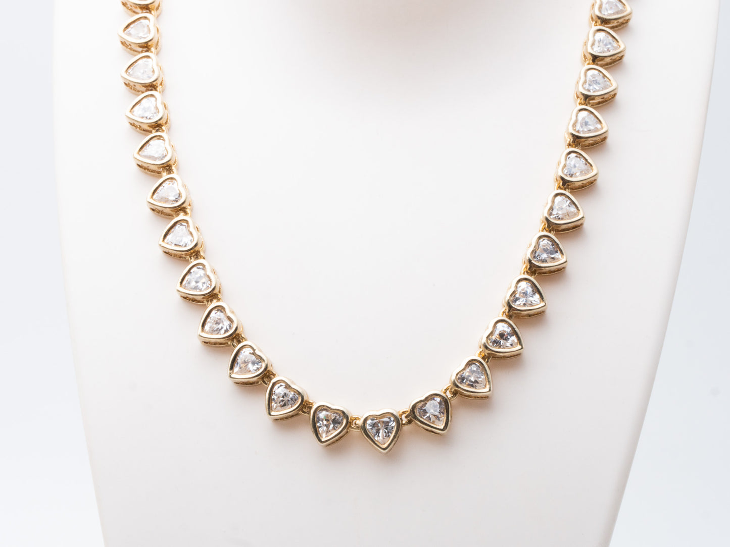 Herz Collier 925 Silber / vergoldet mit Zirkon