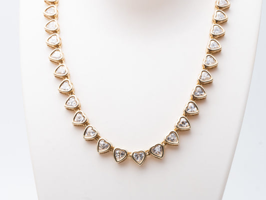 Herz Collier 925 Silber / vergoldet mit Zirkon