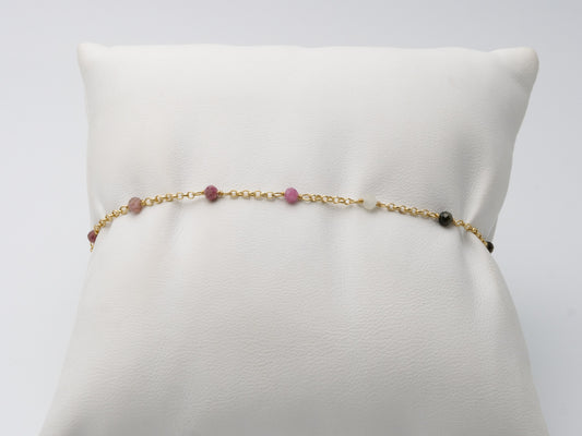 Armband 925 silber / vergoldet mit Farbsteinen