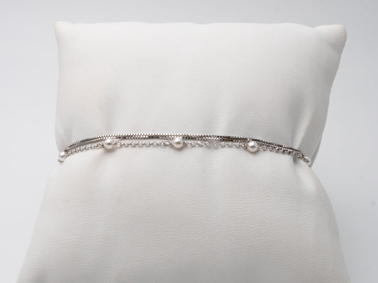 Armband 925 Silber mit Perlen