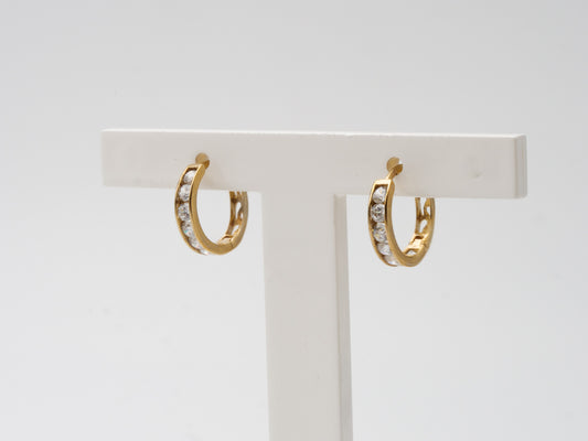 Creolen 333 Gelbgold mit Zirkon