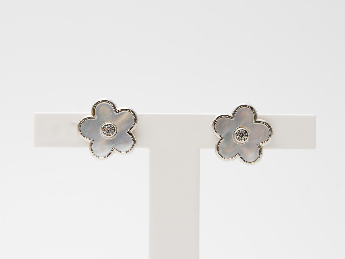 Ohrstecker 925er Silber Perlmutt-Blume