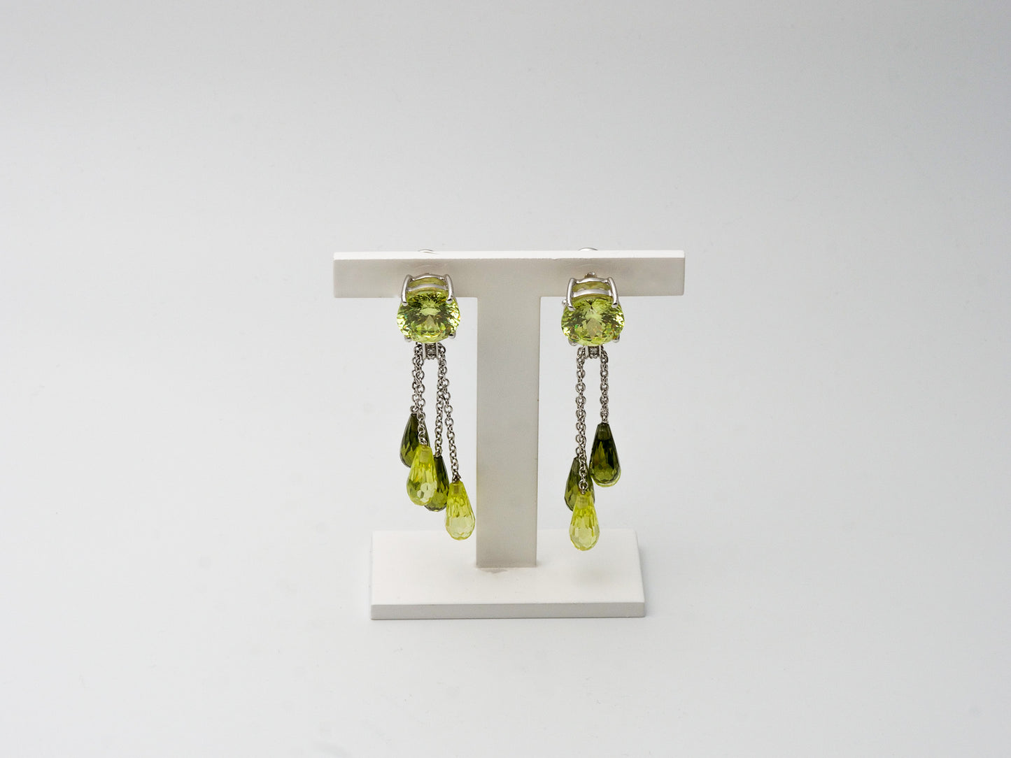 Ohrhänger 750 Weißgold mit Peridot & Brillant