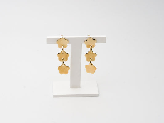Blumen Ohrhänger 585 Gelbgold