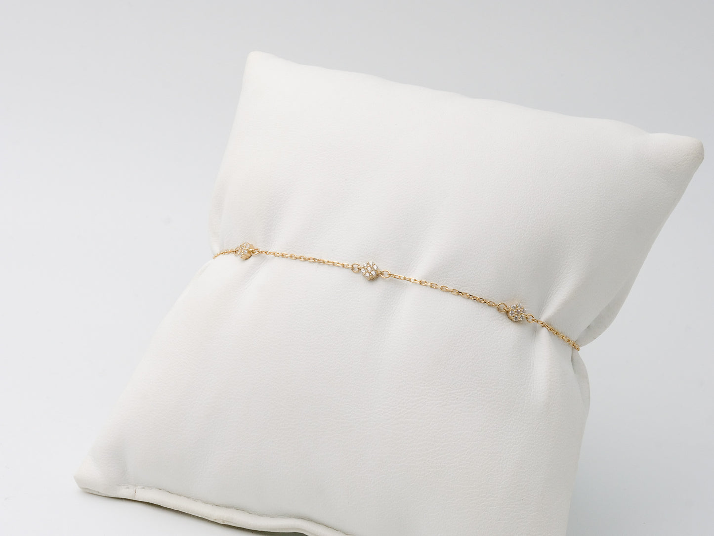 Blümchen Armband 585 Gelbgold mit Zirkon