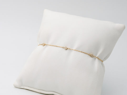 Blümchen Armband 585 Gelbgold mit Zirkon